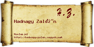 Hadnagy Zalán névjegykártya